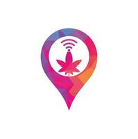 hennep Wifi GPS vorm vector logo ontwerp. hennep en signaal symbool of icoon.