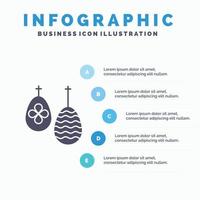 viering Pasen ei voedsel solide icoon infographics 5 stappen presentatie achtergrond vector