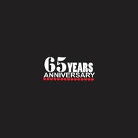 65 jaren verjaardag viering logo, hand- belettering, 65 jaar teken, groet kaart vector