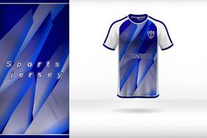 blauw en wit sport- Jersey t-shirt sjabloon ontwerp vector