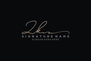 eerste zk brief handtekening logo sjabloon elegant ontwerp logo teken symbool sjabloon vector icoon