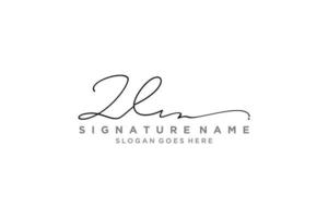 eerste zl brief handtekening logo sjabloon elegant ontwerp logo teken symbool sjabloon vector icoon