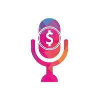 geld podcast logo. geld podcast icoon logo ontwerp element. mic logo vector