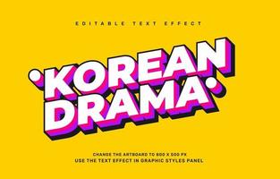 Koreaans drama bewerkbare tekst effect sjabloon vector