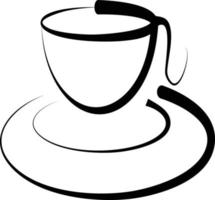 een kop van thee ontwerp gemaakt met zwart en wit vector