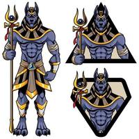 Anubis god mascotte vector