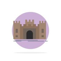 kasteel verdediging fort vesting mijlpaal vlak kleur icoon vector