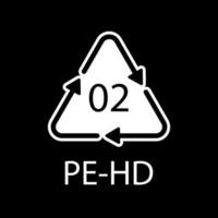 polyethyleen met hoge dichtheid 02 pe-hd pictogram symbool vector