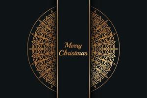 Kerstmis luxe mandala ontwerp achtergrond vrij vector
