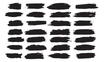 hand- getrokken abstract zwart verf borstel beroertes verzameling vector