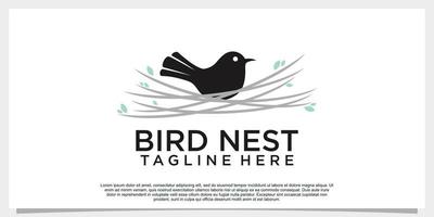 vogelstand nest logo ontwerp vector met creatief concept