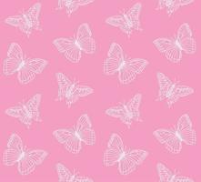vector naadloos patroon van schetsen vlinder