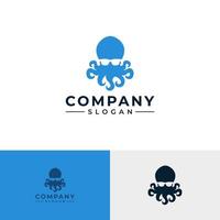 Octopus logo baas met bril vector