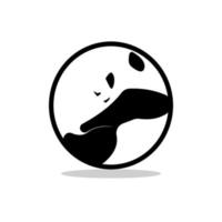 panda logo minimalistische concept zwart en wit vector