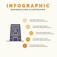 verdieping signaal signalering waarschuwing nat solide icoon infographics 5 stappen presentatie achtergrond vector