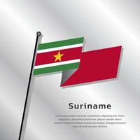 illustratie van Suriname vlag sjabloon vector