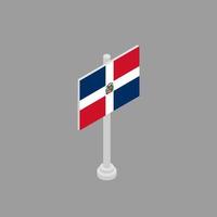 illustratie van dominicaans republiek vlag sjabloon vector