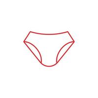 eps10 rood vector Mens of vrouw ondergoed lijn kunst icoon geïsoleerd Aan wit achtergrond. ondergoed broek slipje symbool in een gemakkelijk vlak modieus modern stijl voor uw website ontwerp, logo, en mobiel app