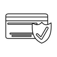 bank kaart credit controleren Mark mobiel afzet en e-commerce lijn stijl icoon vector
