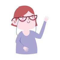 leraar karakter bril portret tekenfilm geïsoleerd icoon ontwerp wit achtergrond vector