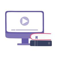 online opleiding, computer boeken video seminarie, onderwijs en cursussen aan het leren digitaal vector