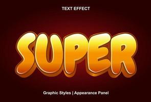 super tekst effect met 3d stijl en bewerkbare vector