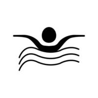 zwemmer glyph icoon illustratie. icoon verwant naar zwemmen. gemakkelijk ontwerp bewerkbare vector