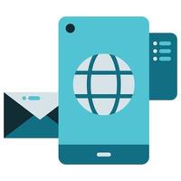 inkomend e-mail via mobiel apparaat vector