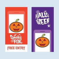 gelukkig halloween uitnodiging ontwerp met pompoen vector