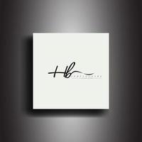 hb handtekening stijl monogram.calligraphic belettering icoon en handschrift vector kunst.