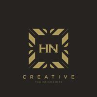 hn eerste brief luxe ornament monogram logo sjabloon vector