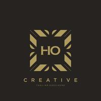 ho eerste brief luxe ornament monogram logo sjabloon vector