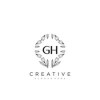 gh eerste brief bloem logo sjabloon vector premie vector kunst