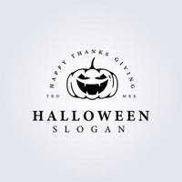 lachend halloween pompoen vector logo illustratie sjabloon ontwerp