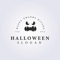 schattig halloween gezicht logo vector illustratie sjabloon ontwerp