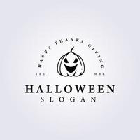 schets halloween pompoen logo vector illustratie sjabloon ontwerp, halloween gezicht festival