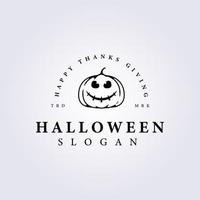 lineair pompoen halloween vector logo illustratie sjabloon ontwerp