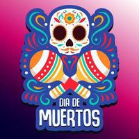 dia de los muertos, dag van de dood of halloween groet kaart, banier, uitnodiging. suiker tattoo schedels, goudsbloem bloemen, Catrina calavera traditioneel Mexico skelet decoratie vector illustratie.