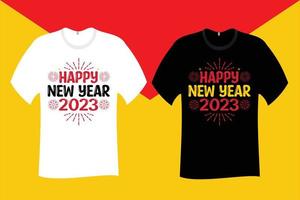 gelukkig nieuwjaar 2023 t-shirtontwerp vector