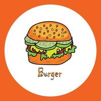 heerlijk hamburger voedsel beeld ontwerp vector