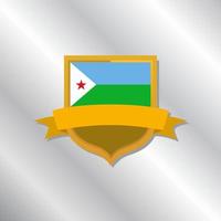 illustratie van Djibouti vlag sjabloon vector