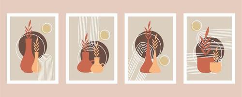 abstracte vorm en blad boho moderne minimalistische clipart vector