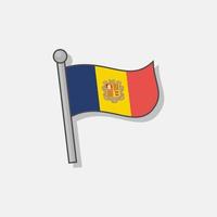 illustratie van Andorra vlag sjabloon vector