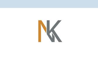 alfabet letters initialen monogram logo nk, kn, n en k vector