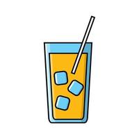 alcoholisch heerlijk sappig cocktail drinken in een glas met ijs en een rietje icoon Aan een wit achtergrond. vector illustratie