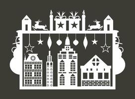 laser besnoeiing Kerstmis muur sticker teken vector