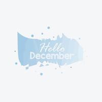 Hallo december vector belettering illustratie