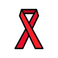 medisch rood lint - de symbool van de strijd tegen AIDS, een gemakkelijk icoon Aan een wit achtergrond. vector illustratie