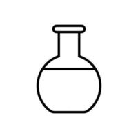 medisch Onderzoek glas beker, fles, test buis voor Onderzoek in de laboratorium, de studie van wetenschappelijk drugs, een gemakkelijk zwart en wit icoon Aan een wit achtergrond. vector illustratie