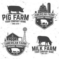 Amerikaans boerderij insigne of label. vector illustratie.